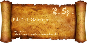 Mözl Szofron névjegykártya